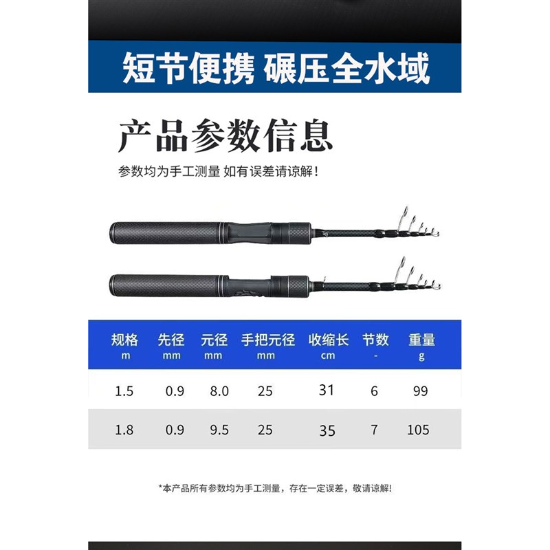 微物竿弹射溪流马口竿白条收缩31便携式小路亚竿直柄枪柄超软微物