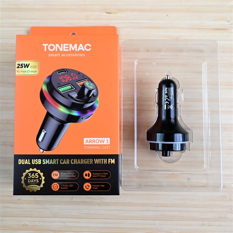 TONEMAC唐麦25W多功能车载充电器车内用双口电压车充超快充多功能