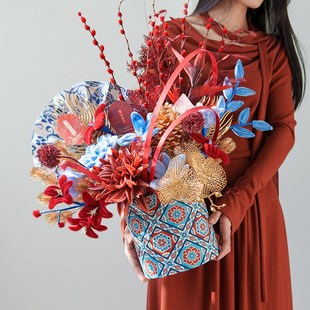 2025蛇年年宵花扭扭棒抱抱桶x手工福桶成品diy材料包春节新年礼物