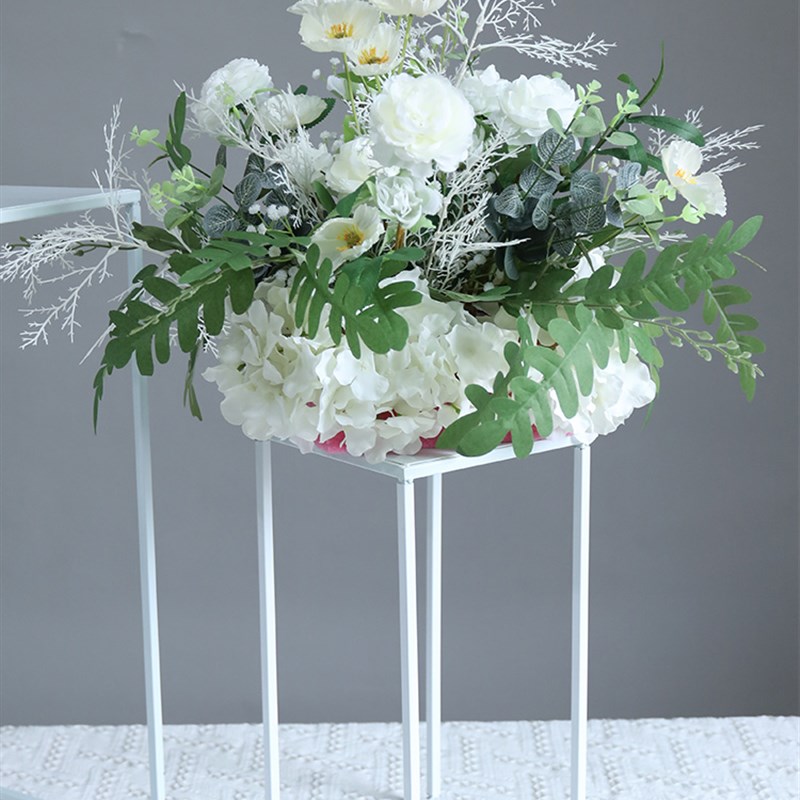 铁艺几何路引花器婚庆道s具方框摆件婚礼布置桌花插花器长方体路