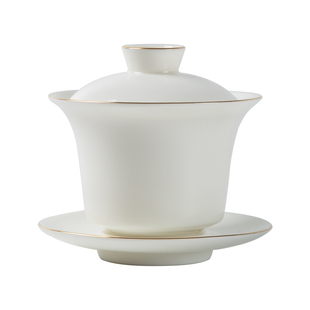 陶瓷泡茶盖c碗茶杯三才盖碗白瓷盖碗茶碗带盖泡茶茶具盖碗单个高