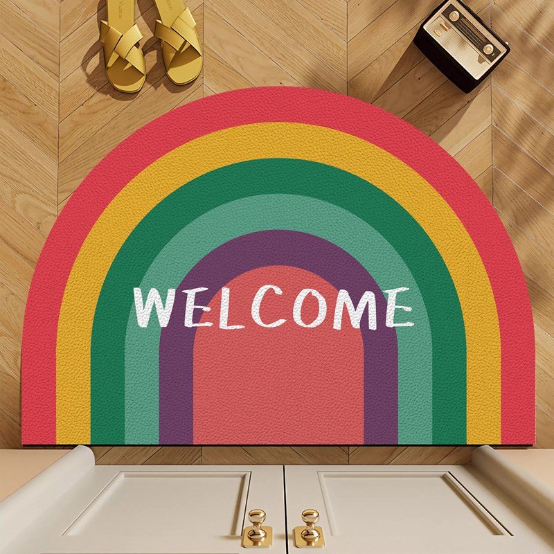 彩虹入户门垫pvc地垫可裁w剪皮革家用进门免洗垫玄关防滑门口脚垫
