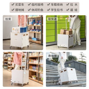 收纳箱可爬楼折叠行李箱收纳包老人买菜车小拉 儿童拉杆箱轮滑i鞋