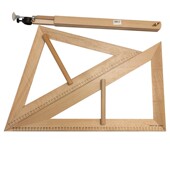 实木磁性教学大三角板用尺规黑板白板绘图木质量角V器圆规套装 教