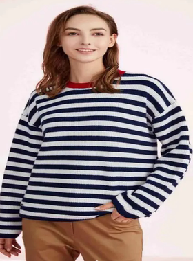 NDK 休闲舒适修身圆领毛衣-22323SM014NV