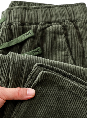 三伦100%纯棉灯芯绒休闲裤男士秋冬季新款直筒宽松复古卫裤长裤子