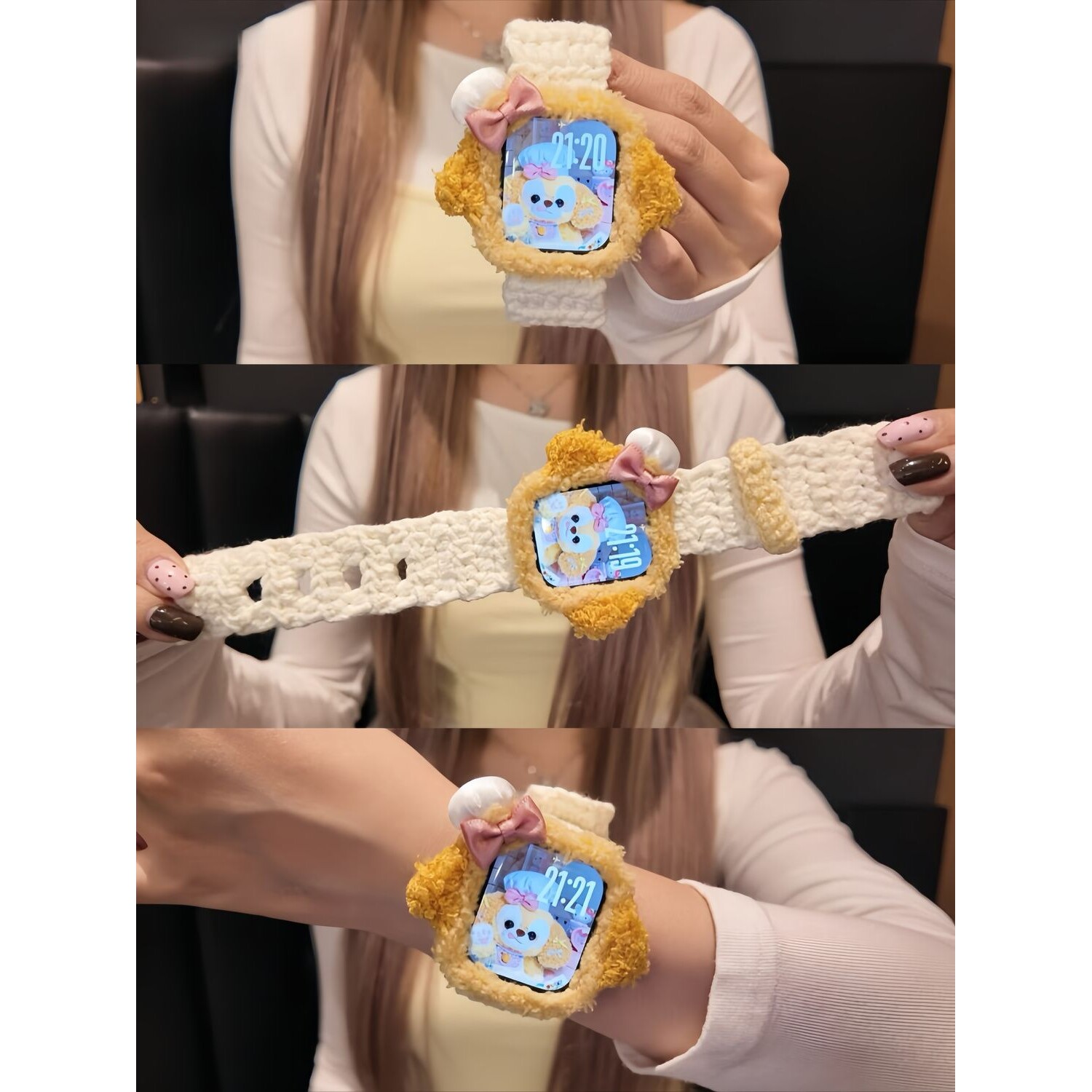 适用Applewatch11毛线针织表带小米手环9pro/华为/vivo/OPPO/红米