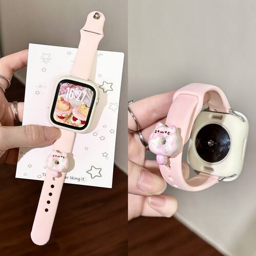 小猫甜甜圈-适用红米watch5/4表带小米手环9pro表带8pro反扣硅胶