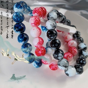 青花瓷水墨风手串国风少年古绕指柔法念珠手链小众手串