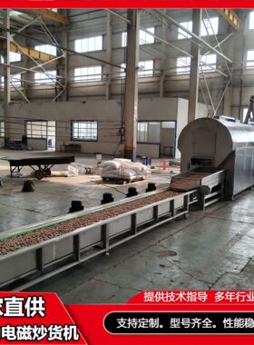 全自动大型炒籽机连续式炒黄豆机器大型油坊用炒亚麻籽机器