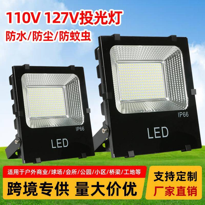 led投光灯110V100W户外防水200W12V24V36V低压照明投光灯工厂
