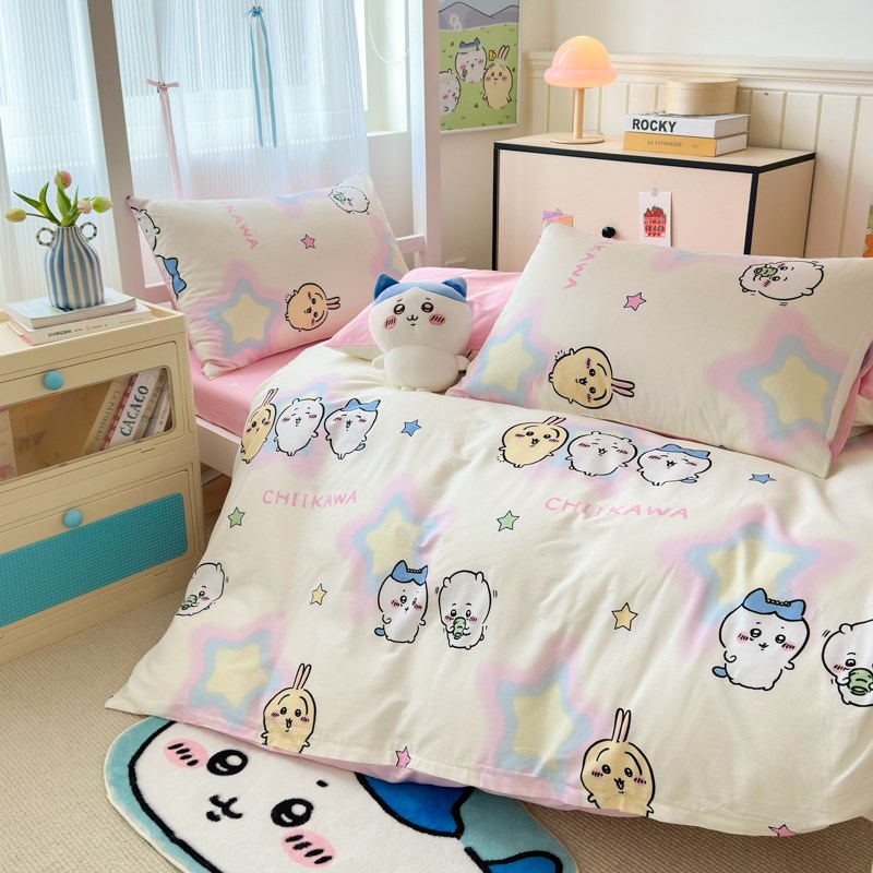 乌萨奇女大学生宿舍床上三件套全棉被套被芯床单人床垫六件套