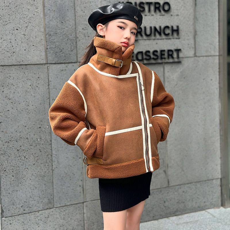 儿童外套秋冬新款女童皮