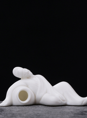 创意白瓷历史人物李白中式摆件书房玄关桌面盆景装饰禅意家居装饰