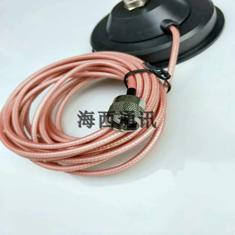 特氟龙50-3纯铜镀银馈线 超低衰减 车载电台天线 大吸盘5米线吸顶