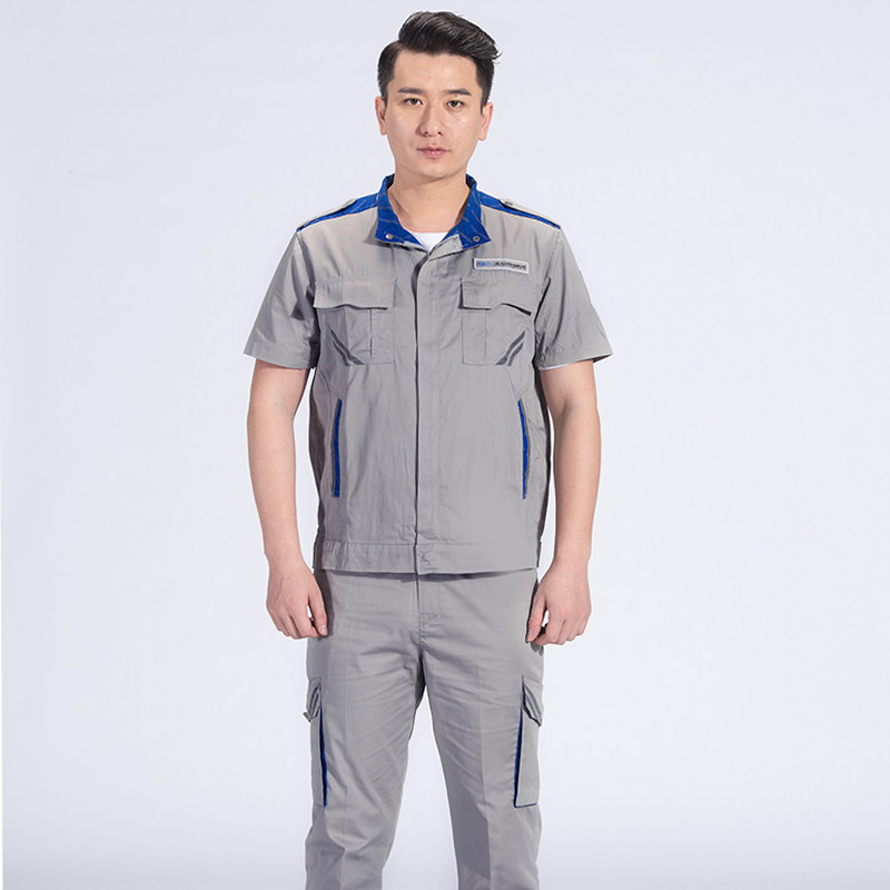 夏季一汽大众工作服男汽车4s店工装短袖套装售后汽修厂服劳保服