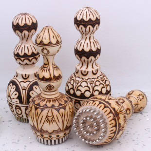 新疆手工梨木馕针制馕工具铜钢针馕戳子原木彩打馕饼面点扎花工具