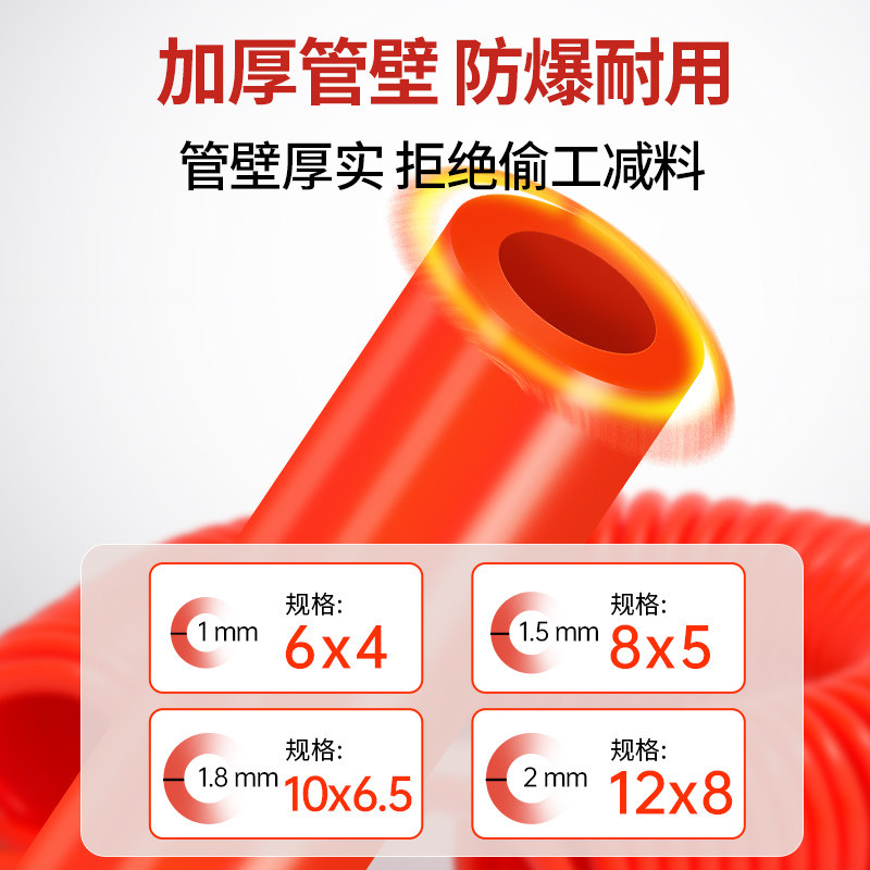 PU弹簧管高压气管软管伸缩空压机气泵高压气管快速接头气动防爆管