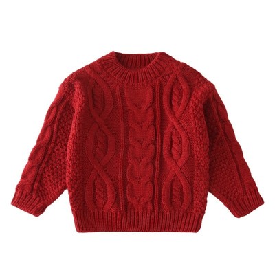 2022年全家福亲子装红色麻花毛衣影楼主题摄影服装过年圣诞节新年