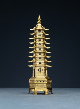铜欣祥黄铜文昌塔摆件家居装饰品客厅门厅书房摆件工艺礼品摆设