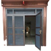 别墅纱门双开入户防蚊虫带气窗防盗带锁四开金刚网铝合金不锈钢