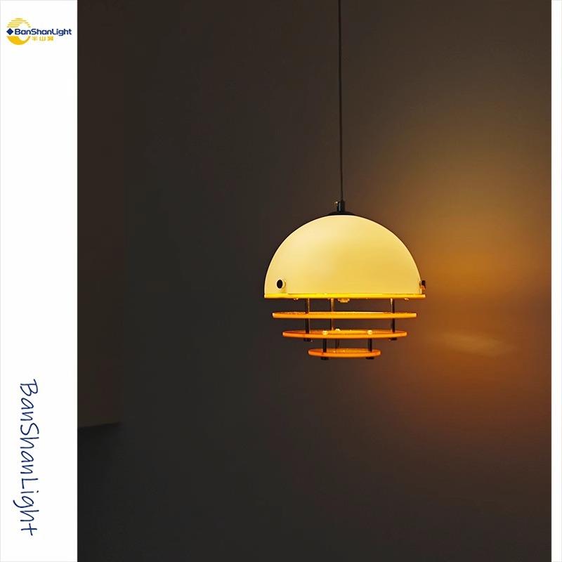 日落卧室床头吊灯中古奶油风餐桌吧台岛台吊线灯创意设计师氛围灯