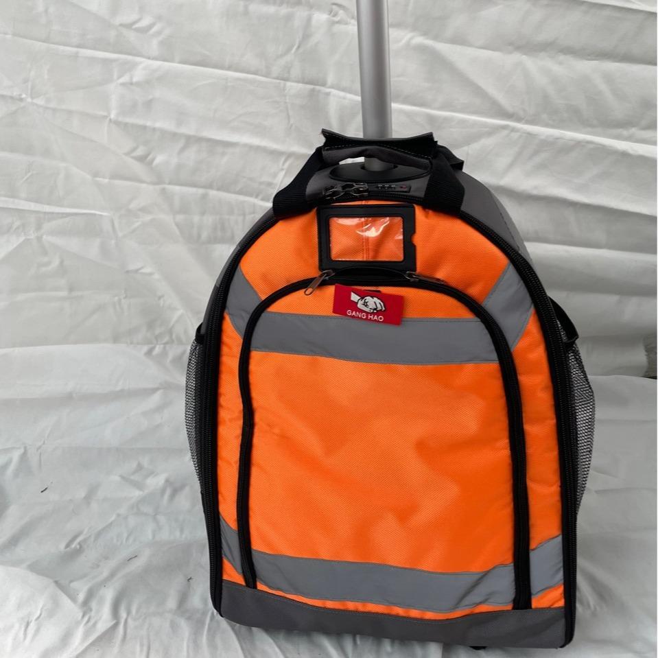 14寸重型拉杆双肩背包工具背包1680D五金工具背包劳保包带滚轮