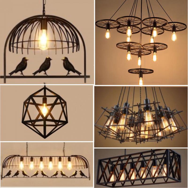2025新款老式灯复古铁艺乡村挂式美发工业风餐厅吊灯吊灯商用店铺