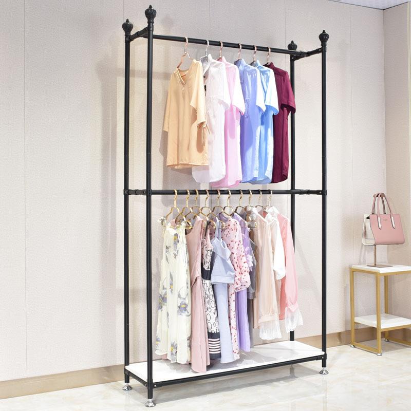 服装展示架陈列架挂衣杆女装店货架服装架落地式童装不锈钢上墙架