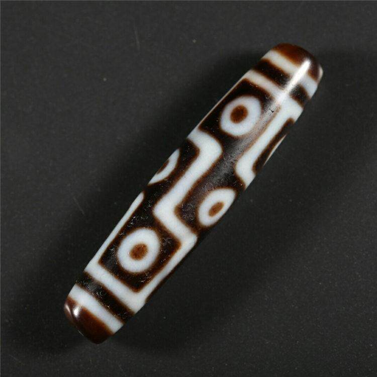藏传玛瑙天珠玉髓玛瑙九眼天珠玛瑙吊坠黑白天珠风化包浆直播