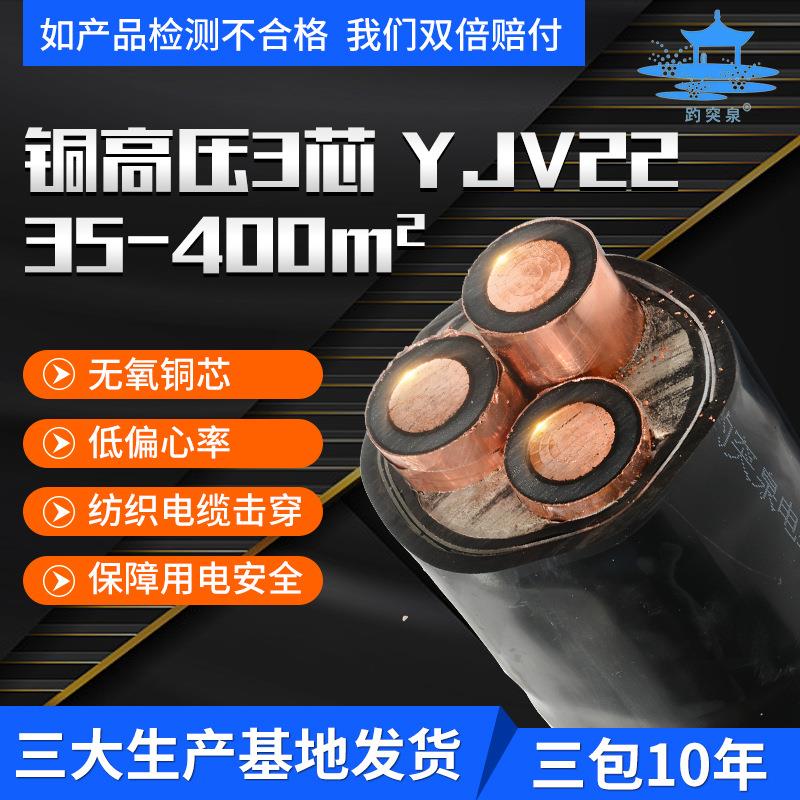 国标铜芯YJV22高压电缆线 铠装电线电缆 电力行业无氧铜高压电缆