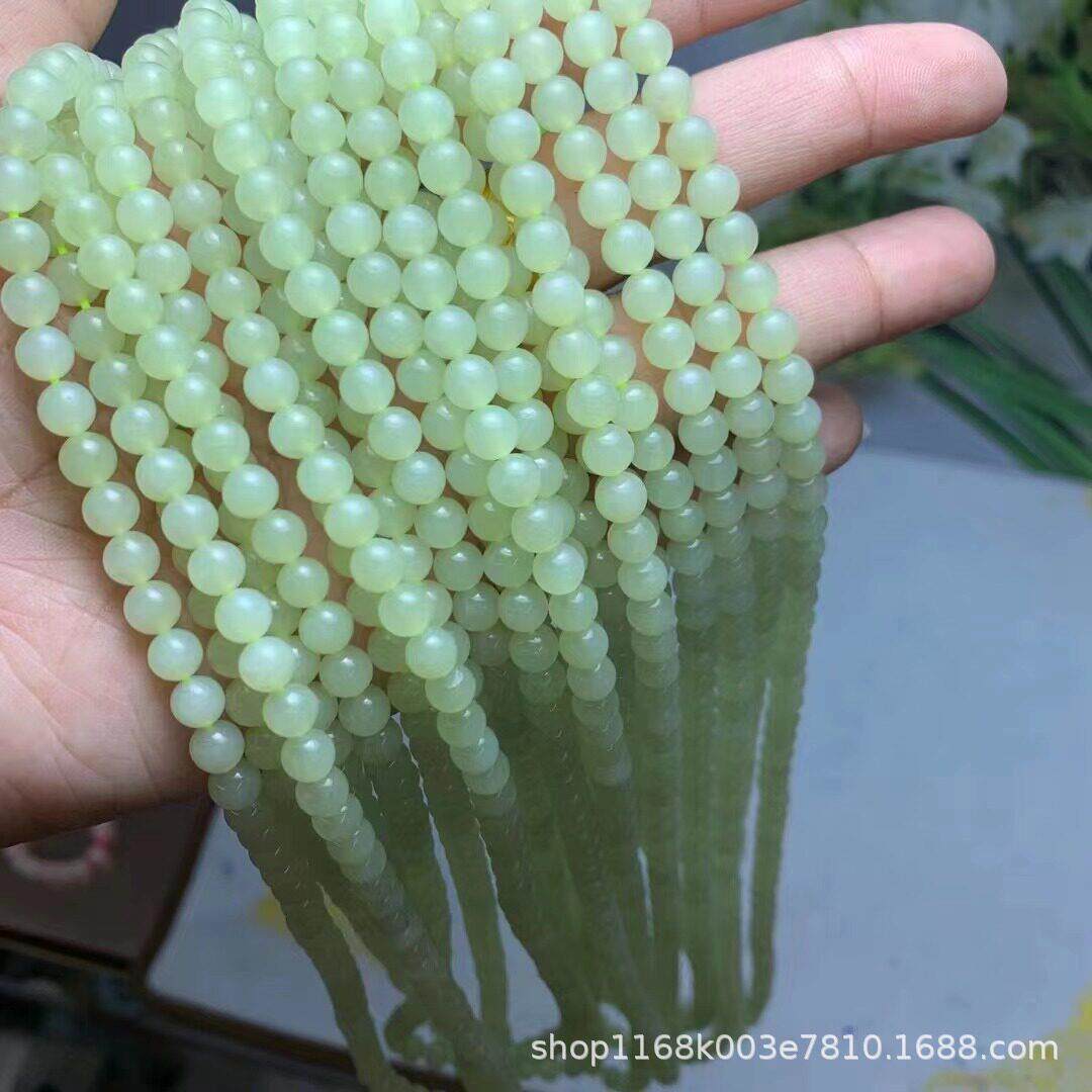 和田玉碧玉黄口料毛衣链 108佛珠多圈手串DIY小配件手链 玉石