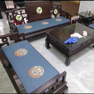红木沙发皮坐垫实木椅餐椅垫防水四季 定制中式 通用海绵座垫沙发垫