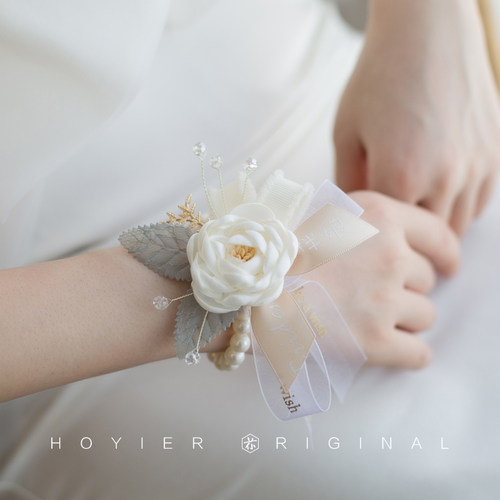 秋季新品韩式婚礼新娘森系手腕花伴娘手花小清新新郎胸花伴郎襟花