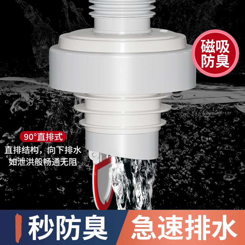 下水管防返臭神器密封塞厨房洗衣机排水管防臭密封圈下水道堵口器