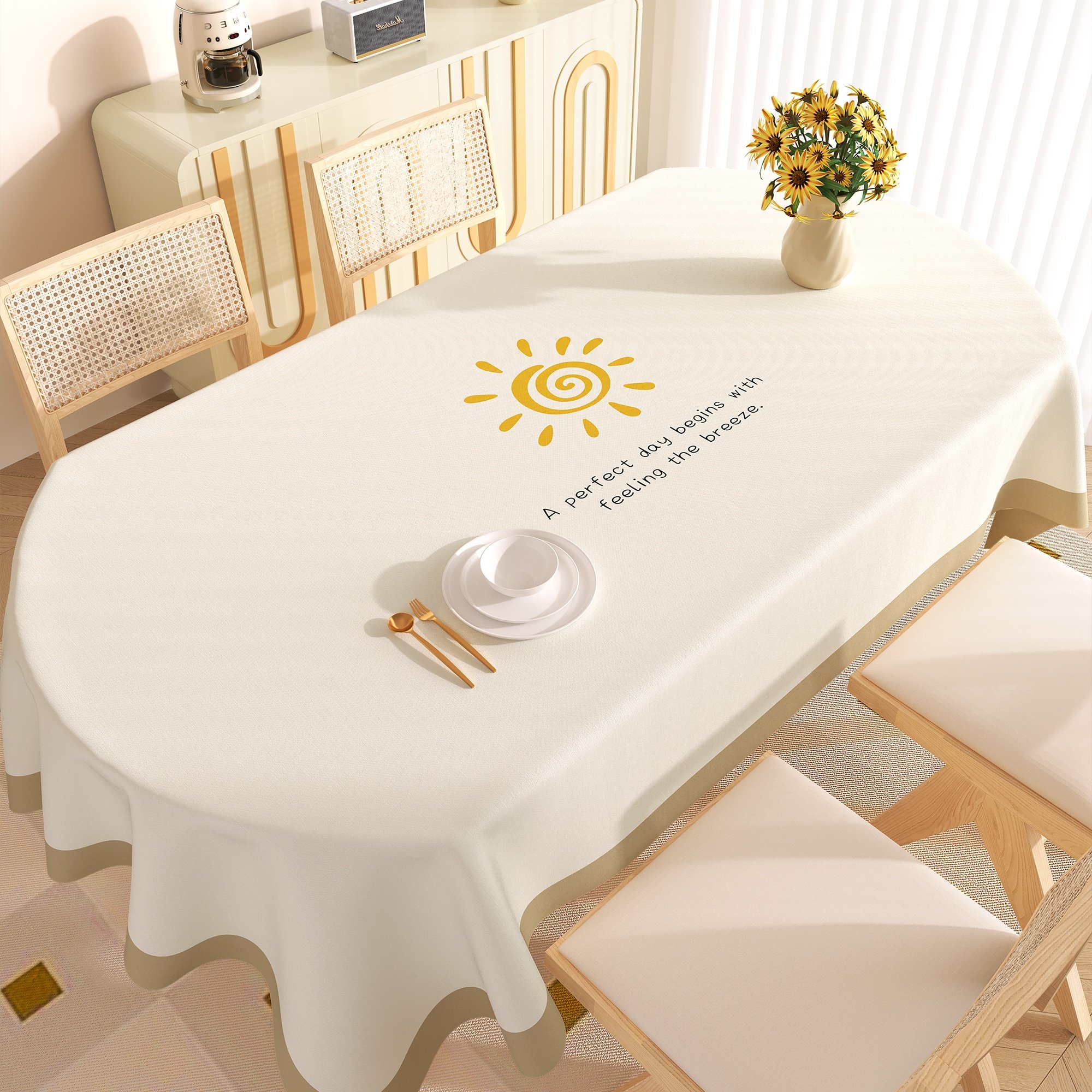 椭圆形餐桌桌布免洗防油防水防烫轻奢高级感2025新款茶几台布盖布,居家布艺,桌布,淘宝优惠券,粉丝福利购,淘宝优惠卷