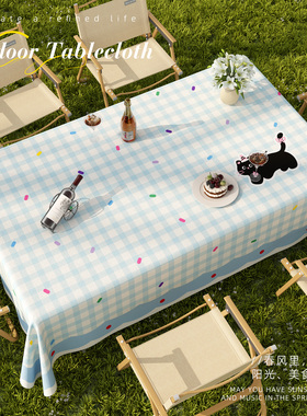 户外露营桌布免洗防水防晒室外防油餐桌布田园风野餐蛋卷桌桌面垫