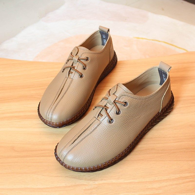 秋季防滑牛筋底妈妈皮鞋真皮中A年女式休闲鞋深口单鞋不累脚上班,女鞋,深口单鞋,淘宝优惠券,粉丝福利购,淘宝优惠卷