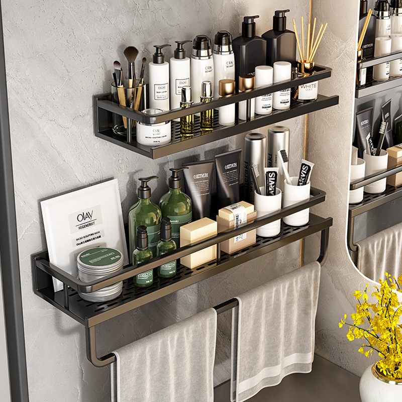 新款 免打孔卫生间置物架壁挂式浴室厕所洗手洗澡间洗漱台墙上收