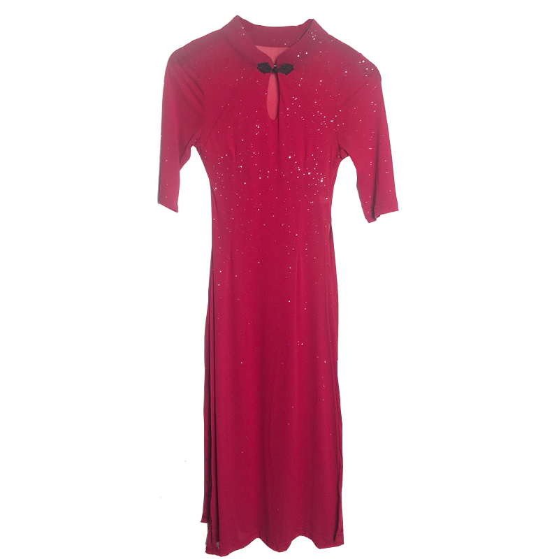 肚皮舞练功服装女2021新款古典现代舞蹈表演出服旗袍长裙套装