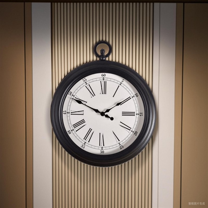 北欧简约复古客厅静音挂钟欧式怀表磨砂卧室挂表美式时尚个性时钟