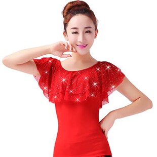 上衣服包 云裳恋衣舞蹈服拉丁舞演出短袖 广场舞服装 c2020春夏新款
