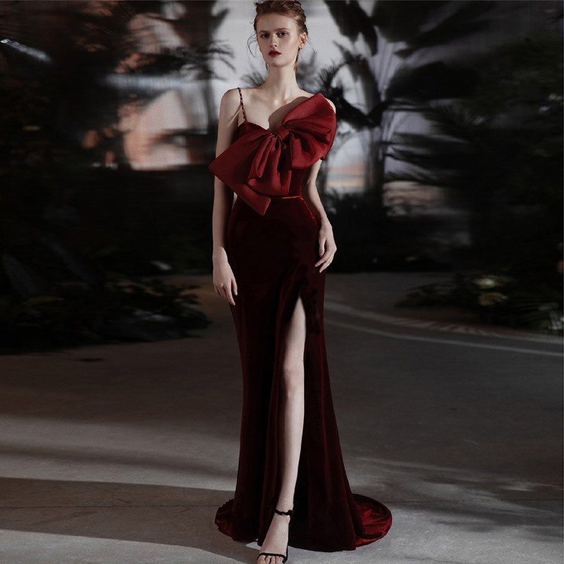 晚礼服2024新款高端大气敬酒服新娘夏季主持人走秀连衣裙气质优雅