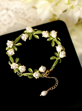 手链2022年新款女高档气质森系小清新春夏简约铃兰花手环配饰手饰