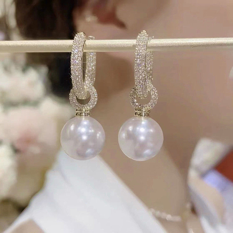 设计感个性微镶珍k珠耳环2022年新款潮气质耳扣网红百搭时尚耳坠,饰品/流行首饰/时尚饰品新,耳环,淘宝优惠券,粉丝福利购,淘宝优惠卷