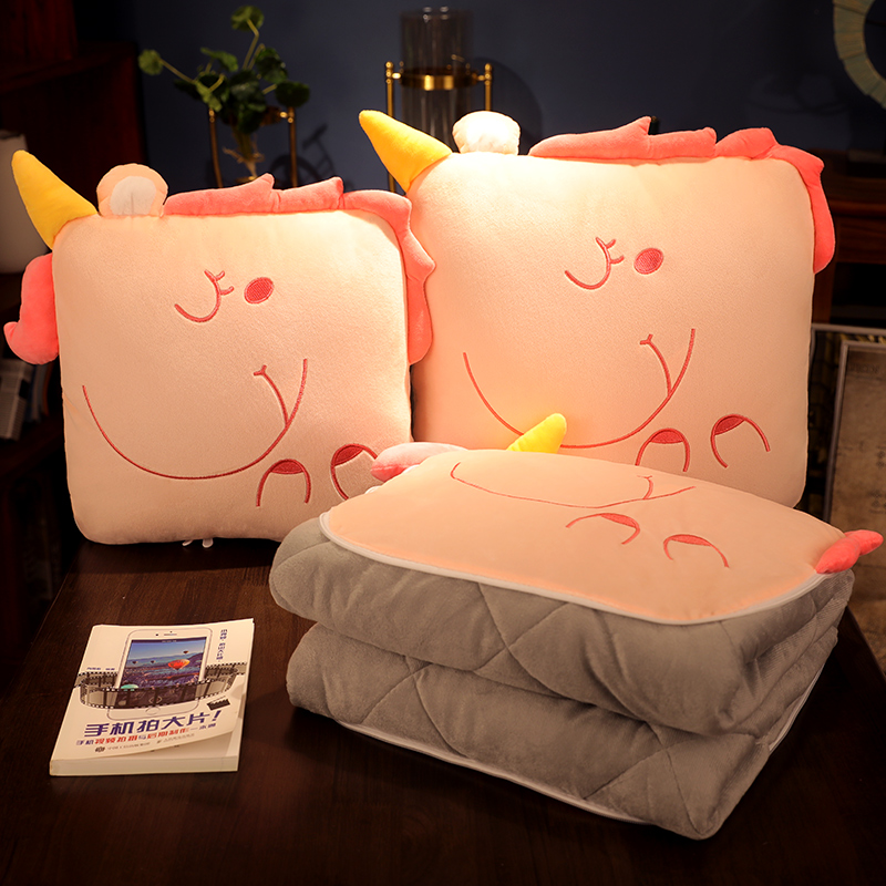 抱枕被子两用加厚汽车载办公室午睡枕头靠枕靠垫折叠空调毯二合一