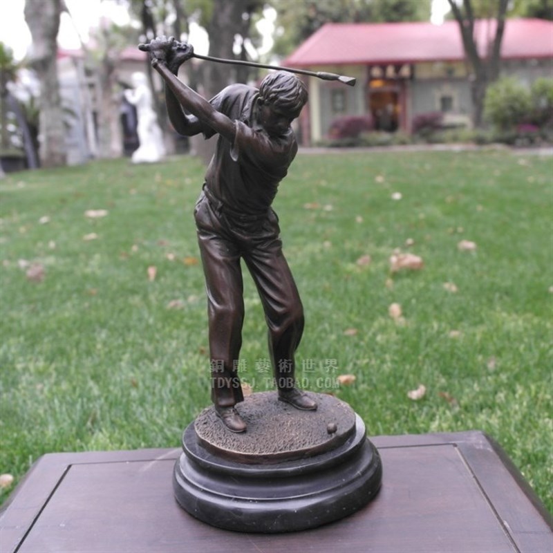 铜雕塑高尔夫男体育运动家居客厅电视酒柜玄关展示架办公室摆件