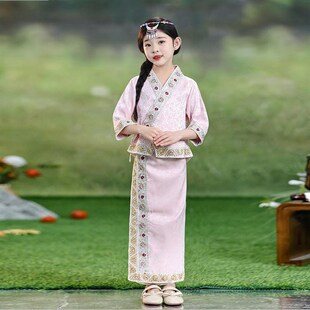 儿童演出服云南傣族服装女童装西双版纳56个少数民族儿童服饰泰式