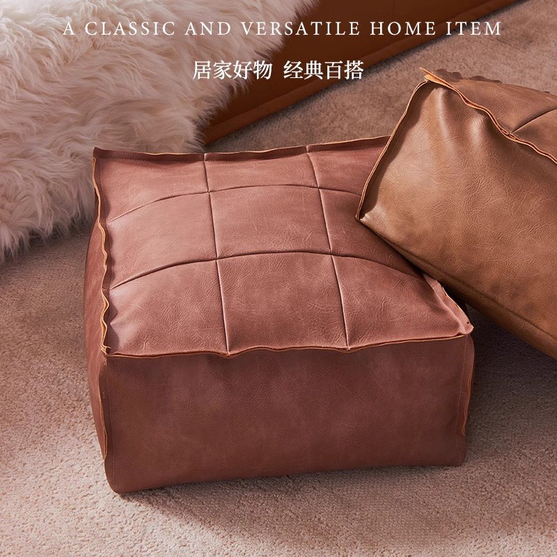 懒人坐墩方形客厅榻榻米蒲团脚踏豆腐块软几小凳子换鞋凳地毯坐垫