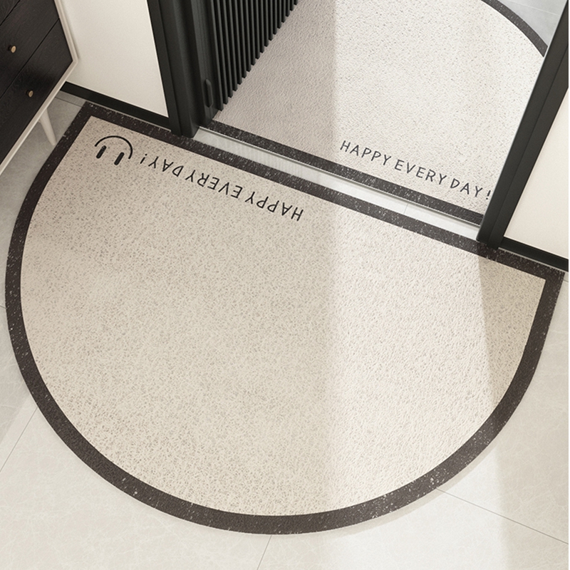 白色半圆形入户门地垫家用耐脏门外丝圈门口脚垫子可裁剪防滑地毯